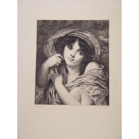 «Niña» Grabado por Dammans sobre obra de Greuze.