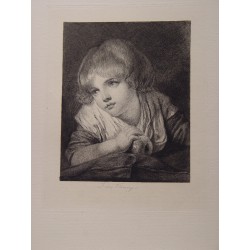 «Joven» Grabado por François Flameng (1856-1923)