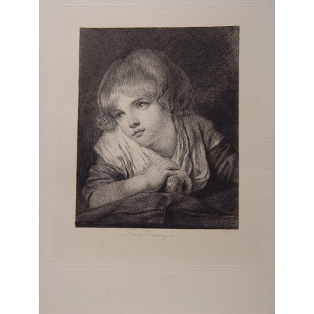 «Joven» Grabado por François Flameng (1856-1923)