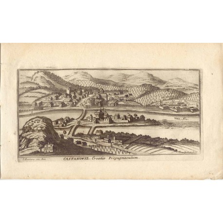 Croacia.  «Castanowiz» Villa fortificada en Croacia. I. Peeters. Por Gaspar Bouttats (Anvers,1640-1695)