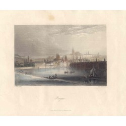 Praga. «Vista de Praga». Dibujó H. Bibby. Grabó Albert Henry Payne(1812-1902)