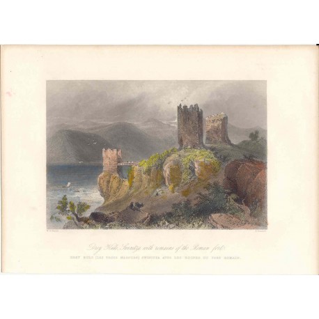 Rumania. «Drey Kule Swinitza with remains of the roman fort» Dibujó W. H. Barlett (1809-1854).Grabó S. Bradshaw.