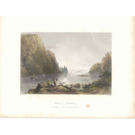 Rumania. «Ruins of Golumbacz» Dibujó W.H. Barlett ((1809-1854).. Grabó W.F. Topham