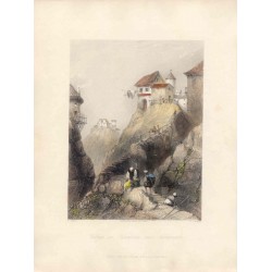 Turquía. «Village in Roumelia near Adrianople». Dibujó J. Salmon (1785-1855). Grabó J.C. Bentley (1809-1851)
