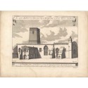 Iglesia de St Peter-in-the-East en Oxford (ahora biblioteca universitaria de St Edmund Hall) - Grabado antiguo original