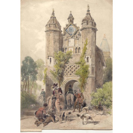 «Cacería» Dibujó y litografió James Duffield Harding (1798-1863)