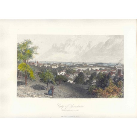 Estados Unidos. «City of Providence» Dibujó Asa Coolidge Warren (1819-1904). Grabó Robert Hinshelwood (1812-)