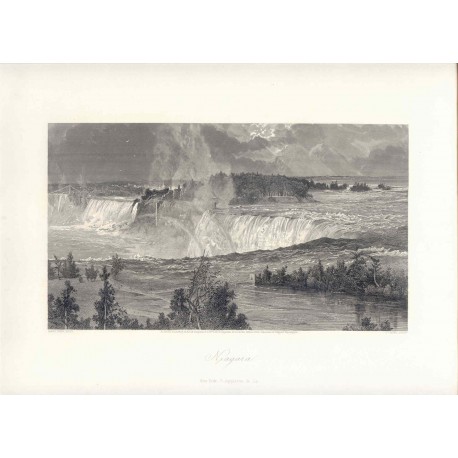 Estados Unidos. «Niagara» Dibujó Harry Fenn (1845-1911). Grabó Samuel.V. Hunt (1803-1892)