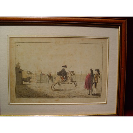 «Corrida de toros» Grabado original de Antonio Carnicero (1748-1814) de la serie 'La tauromaquia' 1790