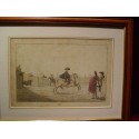 Corrida de toros. Grabado original de Antonio Carnicero (1748-1814) de la serie 'La tauromaquia' 1790
