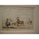 "Bullfight" Original engraving by Antonio Carnicero (1748-1814) from the series 'Bullfighting' 1790
