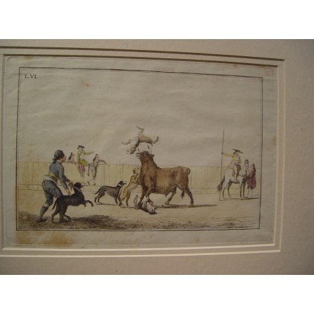 «Corrida de toros» Grabado original de Antonio Carnicero (1748-1814) de la serie 'La tauromaquia' 1790