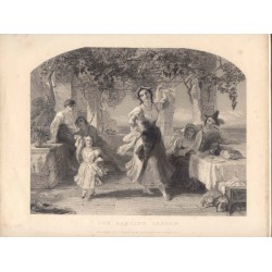 «The dancing lesson» engraved by J. Outrim from a painting of T. Uwins