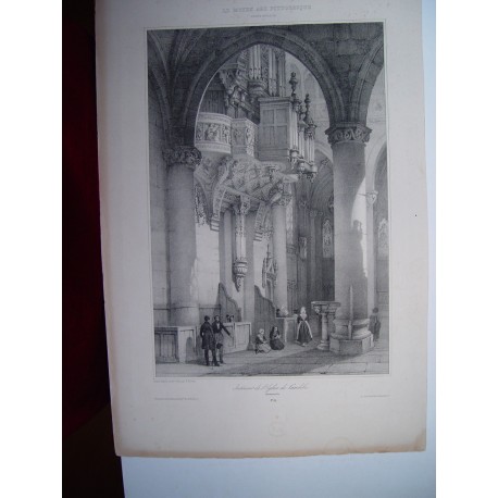 «Interieur de l´Eglise de Caudebec» Normandia  de le Moyen Age Pittoresque.