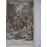 Jerusalen burn. t by Nebular adan. Grabado bíblico original por Gerard Hoet (1648-1733).