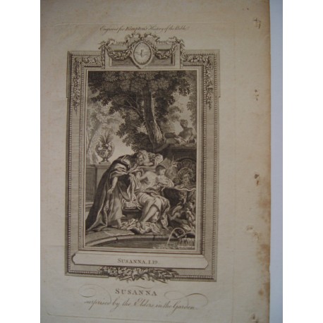 «Susanna» Surprised by the Elders in the garden. Engraved for Kimptson» s History of the Bible.