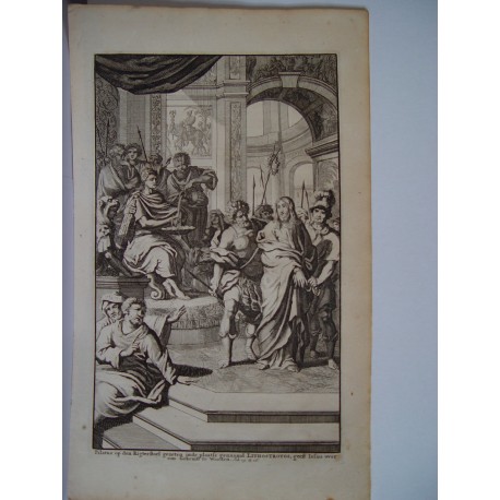 Grabado religioso antiguo de la Biblia