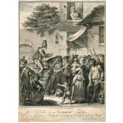 Le charlatan allemand.  graveé par Bertaux y Helman del siglo XVIII.