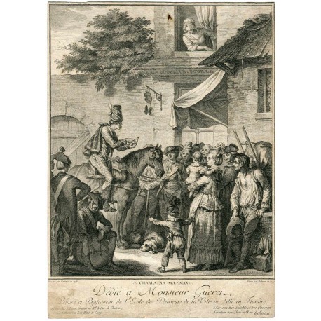«Le charlatan allemand»  graveé par Bertaux y Helman del siglo XVIII.