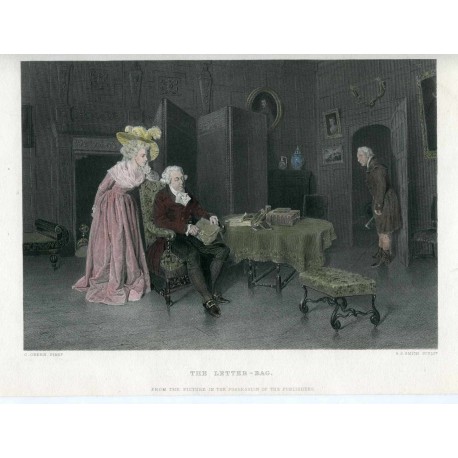 «The letter-bag» grabado por S.S. Smith sobre obra de C. Green en 1870