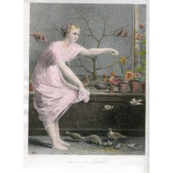 Alimentando a los pollos, según JL Hamon. J. Levasseur