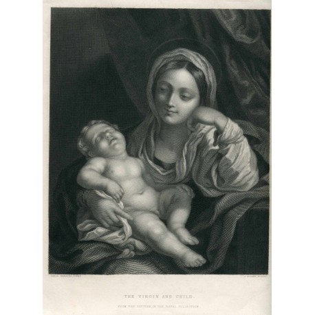 «The Virgin and Child» Grabado por J. Tourny sobre obra de Carlo Maratti