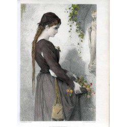 Marguerite a partir de obra de J.Bertrand. Grabado por CA Deblois (1878)