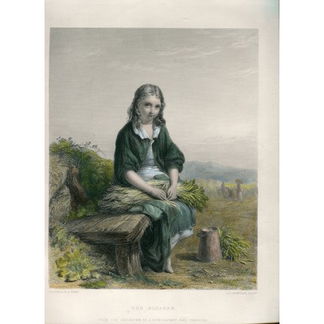 « The Gleaner» grabado por J.C. Armytage sobre obra de P.F. Poole en 1864