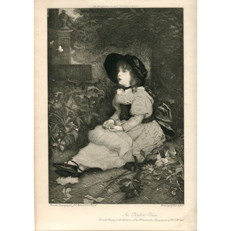 «In Perfect Bliss» grabado por A.J. Turrell sobre obra de J.E. Millais Bart