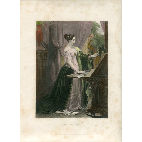 «Love and Pride» grabado por E. Cook sobre obra de W. Perring a finales del siglo XIX