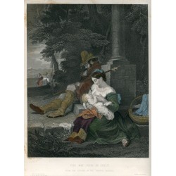 El Lado Del Camino En Italia. a partir de obra de P. Williams. Grabado por C. Rolls (1851)