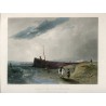 Inglaterra. Bristol. The old pier at Littlehampton. grabado por J. Cousen sobre obra de A.W. Callcott