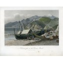 Italia. Ventimiglia on the Cornice Road. grabado por A. Krausse sobre obra de Harry Fenn.