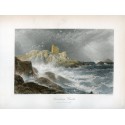 Escocia. Turnbury Castle. grabado por S. Bradshaw sobre obra de Birket Foster.