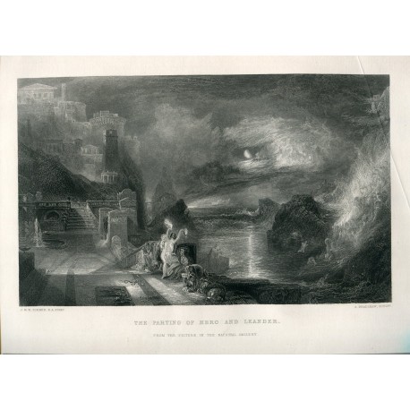 «The parting of Hero and Leander» grabado por S. Bradshaw sobre obra de J.M.W. Turner