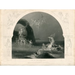 «Come unto these yellow sands» Litografía por T.A. Prior sobre obra de R. Hurkisson