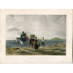 «Crossing the sands» grabado en 1860 por W. Radcliffe sobre pintura de W. Collins