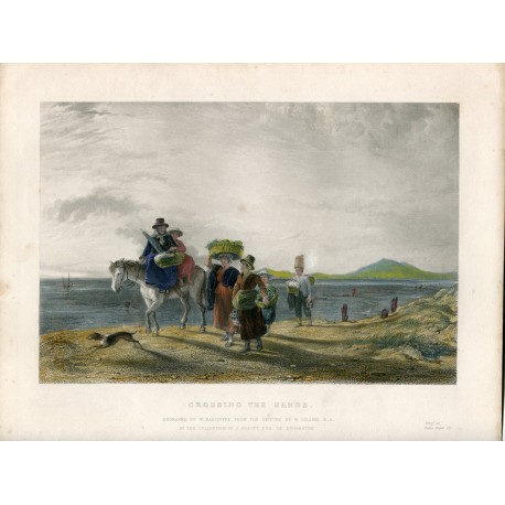 «Crossing the sands» grabado en 1860 por W. Radcliffe sobre pintura de W. Collins