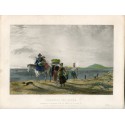 Crossing the sands. grabado en 1860 por W. Radcliffe sobre pintura de W. Collins