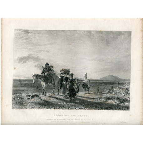 «Crossing the sands» grabado en 1860 por W. Radcliffe sobre pintura de W. Collins