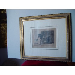 Caridad de una mujer. Grabado original de la serie los Desastres de la Guerra Nº 49 3ª tirada