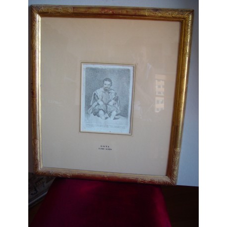 «Don Sebastian de Morra enano del Principe Baltasar Carlos» Grabado original de Goya sobre obra de Velazquez