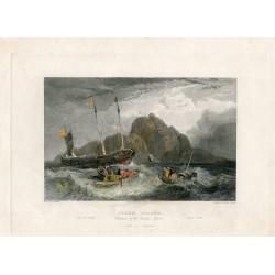 China. «Tiger Island, entrance of the Canton river» grabado coloreado por E. Goodall