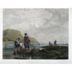 «The young shrimpers» engraving by A. Willmore sobre obra de W. Collins
