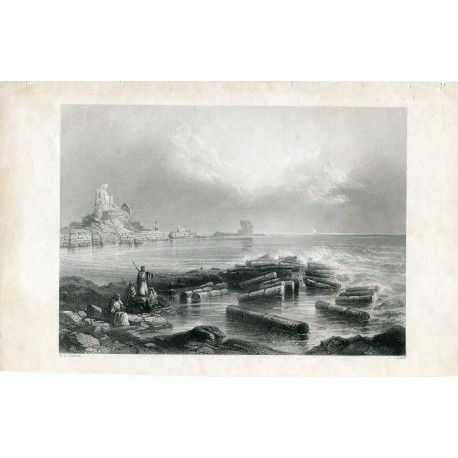 Grabado antiguo po r C. Cousen sobre obra de W.H. Buckler