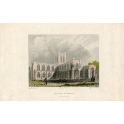 Inglaterra. «Chester Cathedral» grabado por B.Wilkie sobre obra de B. Baud 1840