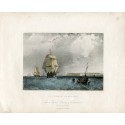 Inglaterra. The North Foreland. grabado por R. Branard sobre obra de G. Chambers. 1834