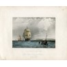 Inglaterra. The North Foreland. grabado por R. Branard sobre obra de G. Chambers. 1834