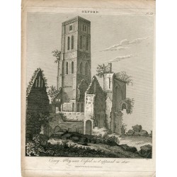 Osney Abbey near Oxford as it appeared in 1640' grabado por Dale en 1820
