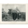 Evening in Finisterre. grabado por E. Salmon sobre obra de Jules  Breton en 1882
